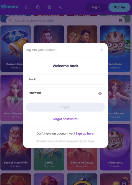 Sicherer Spieler Konto Login Winnerz Casino