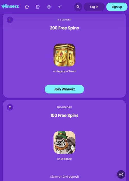 Exklusive Bonus Belohnungen Übersicht Winnerz Casino